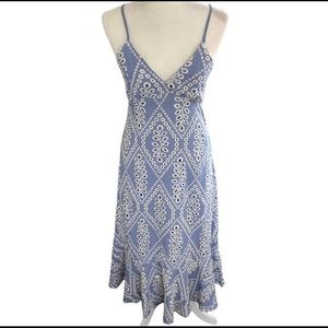 Olivaceous blue & white chambray eyelet sundress